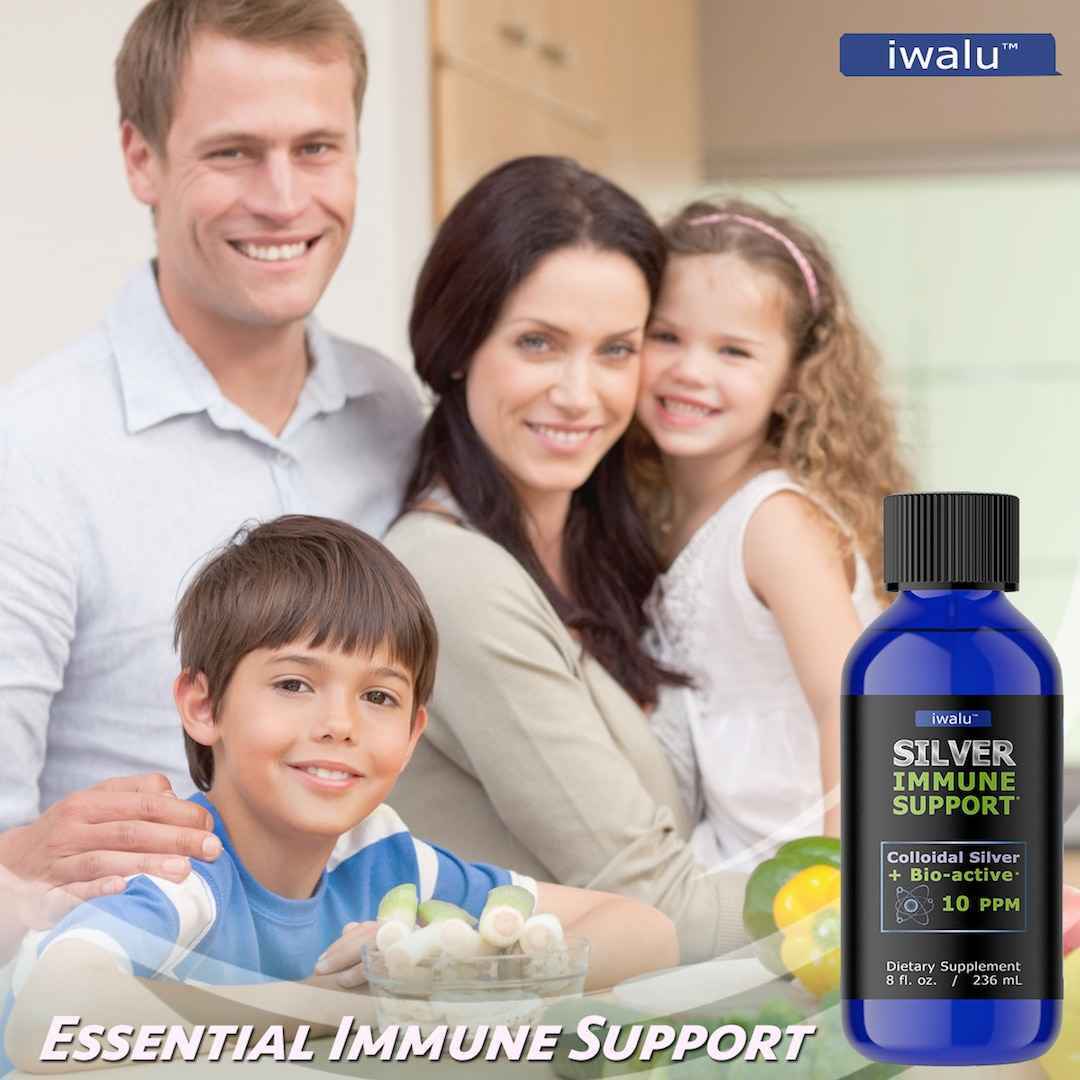 iwalu iwalu Colloidal Silver Liquid Immune Support Nano Silver Water Immunity Support or Silver Water Colloidal Silver Spray or Bioactive Silver Solution or Dog and Cat Safe or Adults Kids Immune Booster 16 Oz